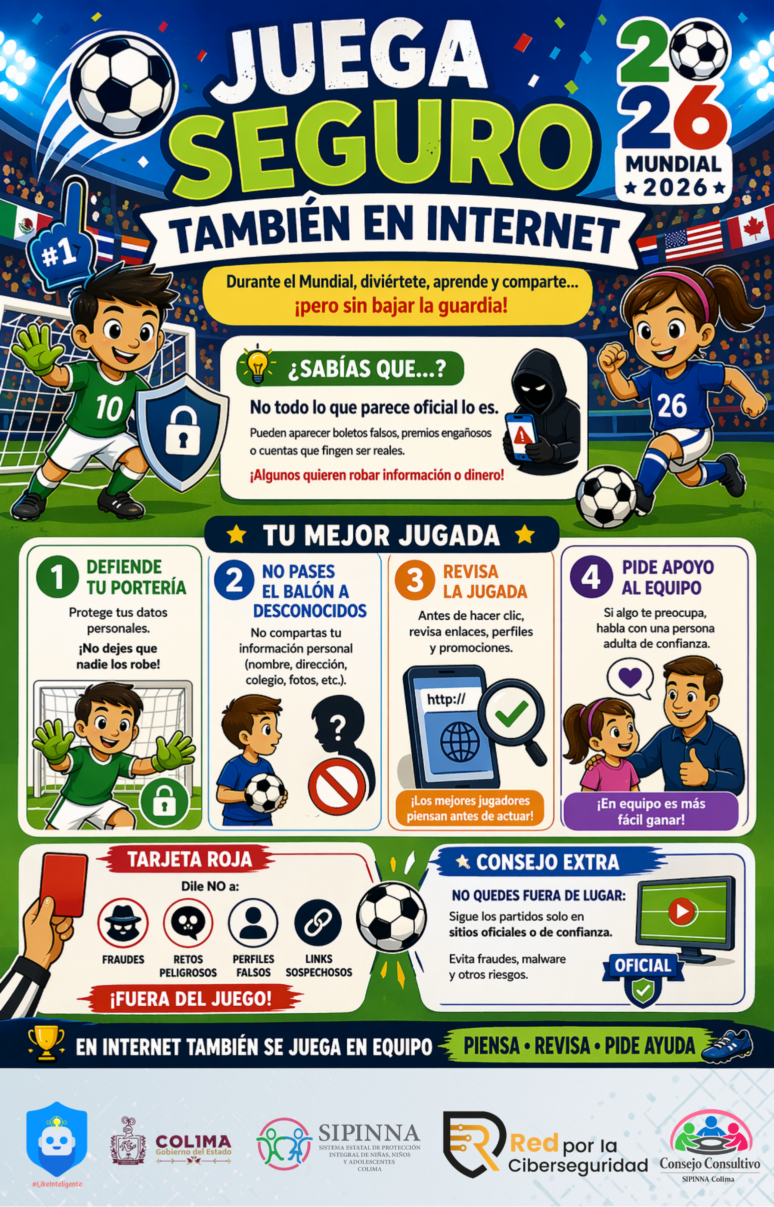 “Revisa la jugada antes de hacer clic”: Lanzan campaña nacional para proteger a la niñez en internet durante el Mundial